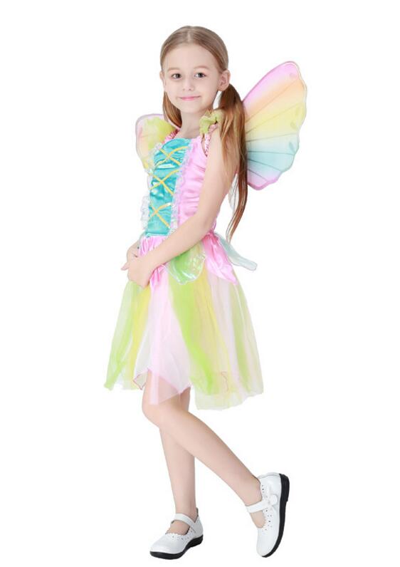 F68174 Pink Butterfly Fairytale Costume Dress with Matching Wings for Girls